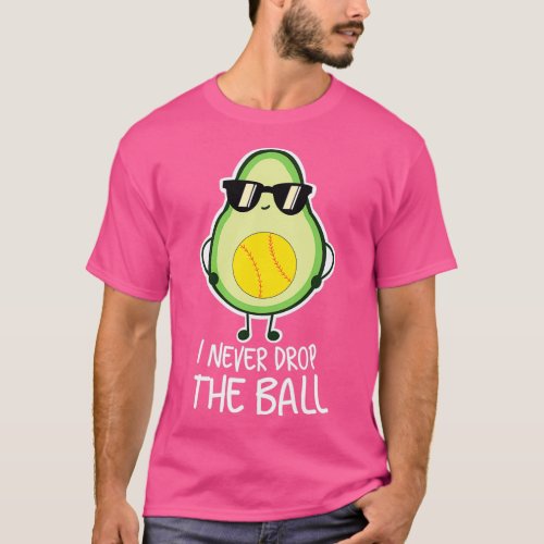 Cool Funny Avocado Softball Lover T_Shirt