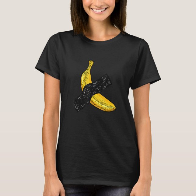 Cool Funny Banana Mounted With Adhesive Tape Graph T-Shirt (Front)