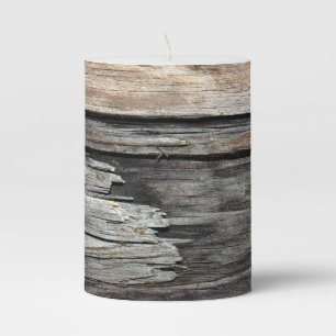 Cool Funny Bohemian Rustic Wood Old West Pillar Candle