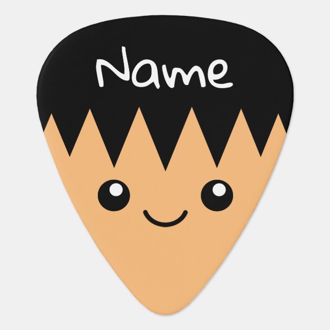 Cool funny cartoon head custom name standard guitar pick (Front)