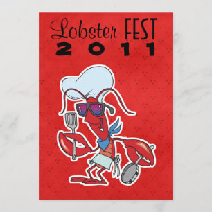 cool funny chef lobster fest feast invitation
