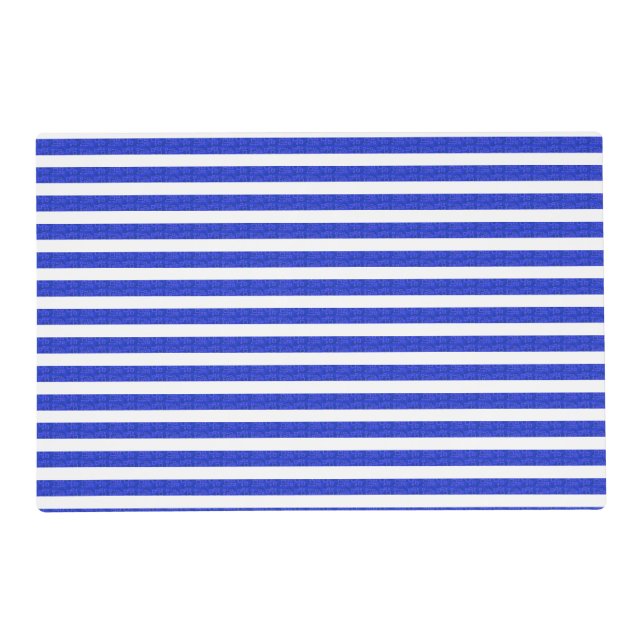 Cool Funny Chic Blue Geometric Laminated Placemat (Front)