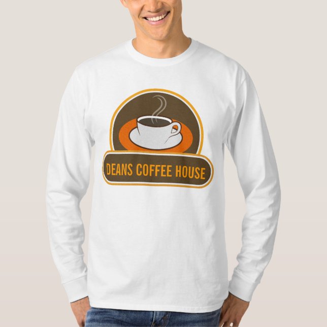 Cool Funny Coffee Cup Cafe Coffee Shop Name T-Shirt (Front)