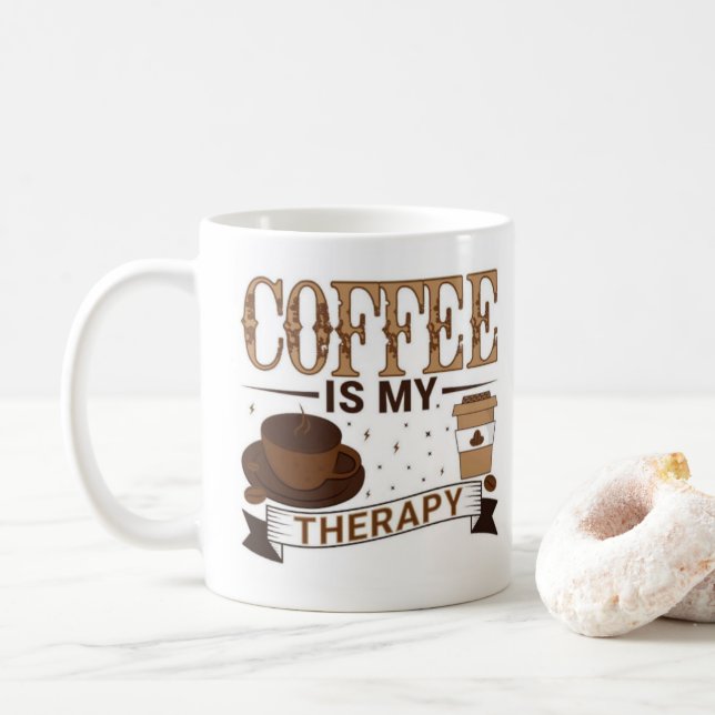 Cool Funny Coffee Lover Saying Coffee Mug (With Donut)