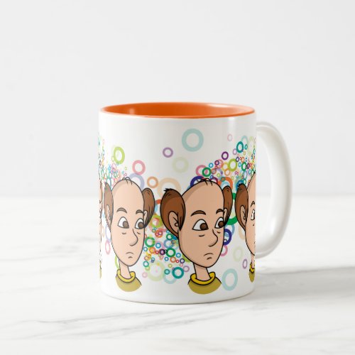 Cool Funny Cute Bald Man Two_Tone Coffee Mug