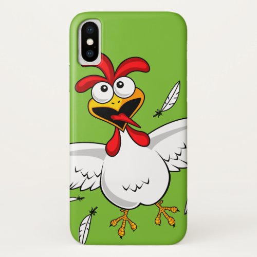 Cool Funny Cute Humorous Cartoon Chicken For Kids iPhone X Case