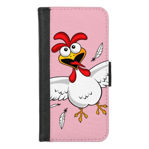Cool Funny Cute Humorous Cartoon Chicken For Kids iPhone 87 Wallet Case