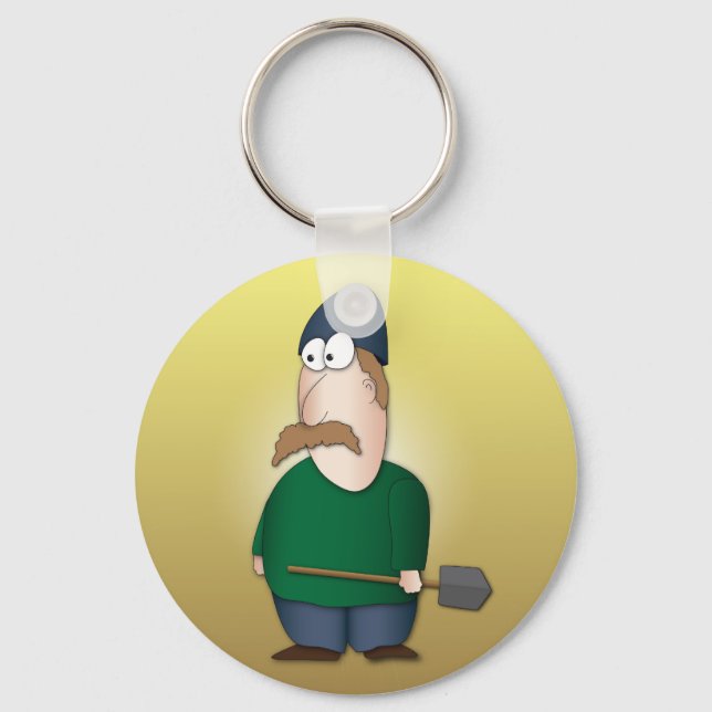 Cool funny Farmer cartoon Keychain (Front)
