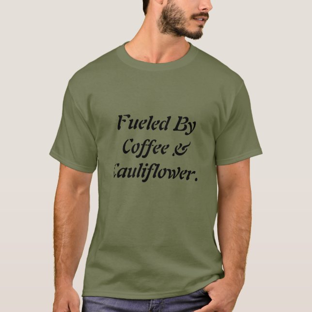 Cool Funny Fueled By Coffee & Cabbage Men’s  T-Shirt (Front)