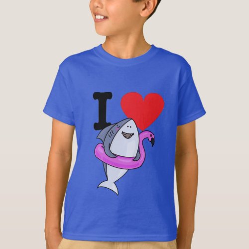 Cool Funny graphic i love shark beach design pun T_Shirt