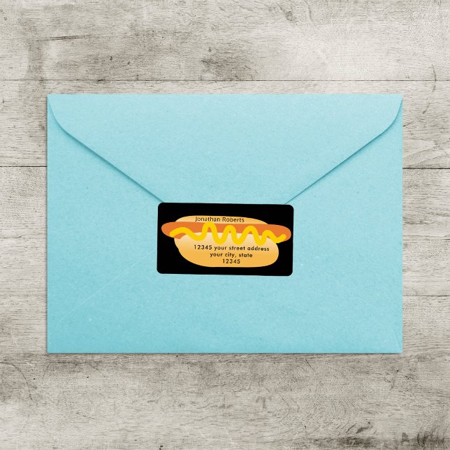 Cool Funny Hot Dog Novelty Return Address Label (Creator Uploaded)