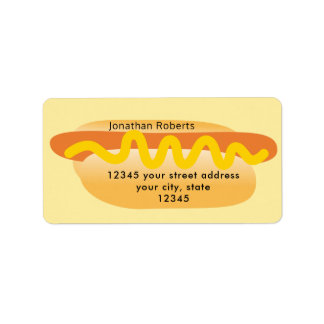 Cool Funny Hot Dog Yellow Return Address Label