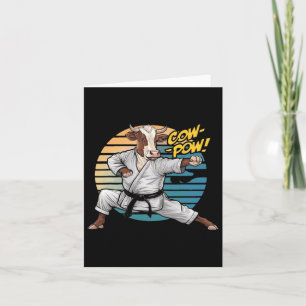 Cool Funny Martial Arts Cow Pow The Karate Cow In  Card