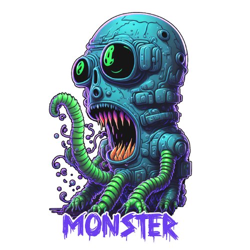 Cool funny monster design high resolution notebook