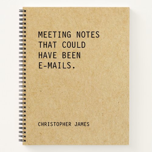 Cool Funny Personalized Office Notes Meeting Notebook