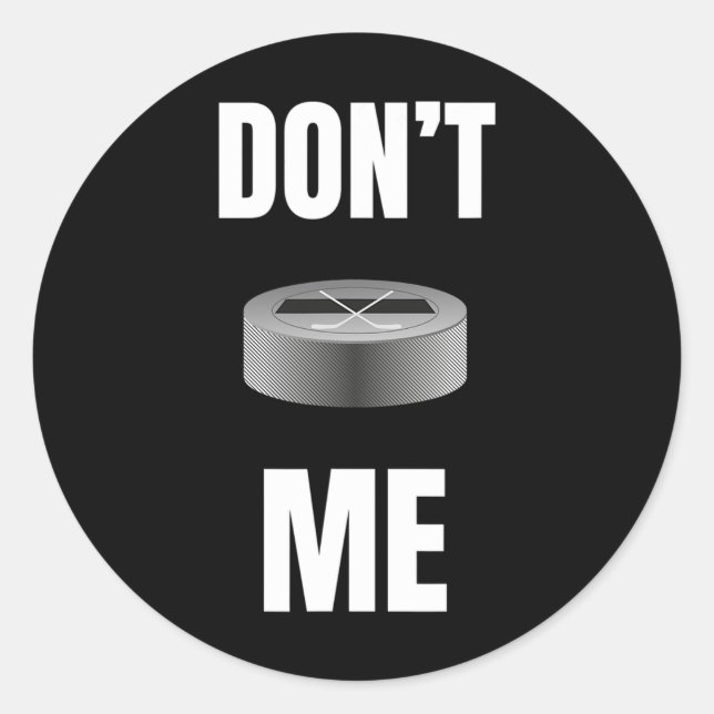 Cool Funny Puck With Stick Hockey  Classic Round Sticker (Front)