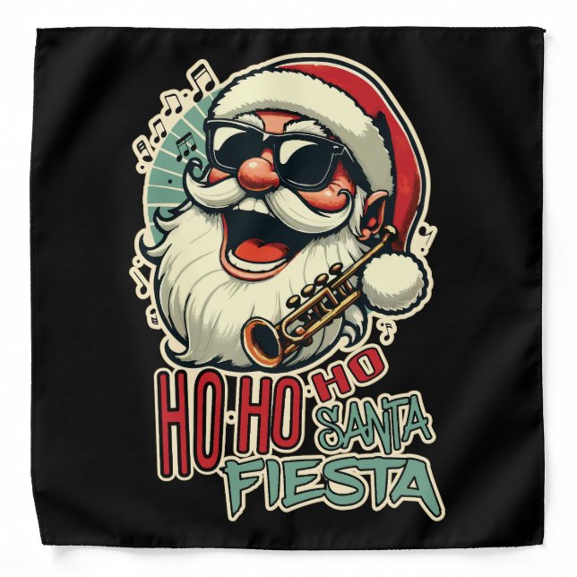 Cool funny Santa Claus with sunglasses - Ho-ho-ho Bandana (Front)