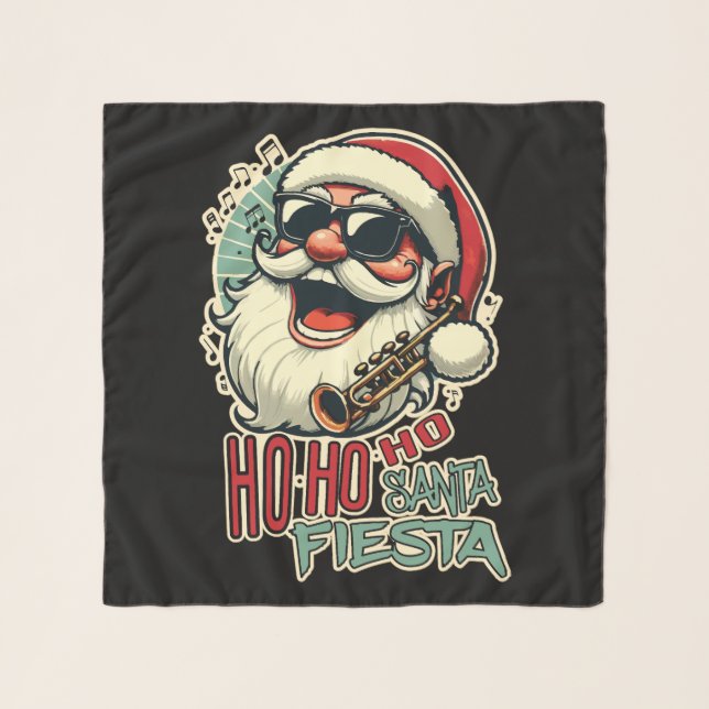 Cool funny Santa Claus with sunglasses - Ho-ho-ho Scarf (Front)