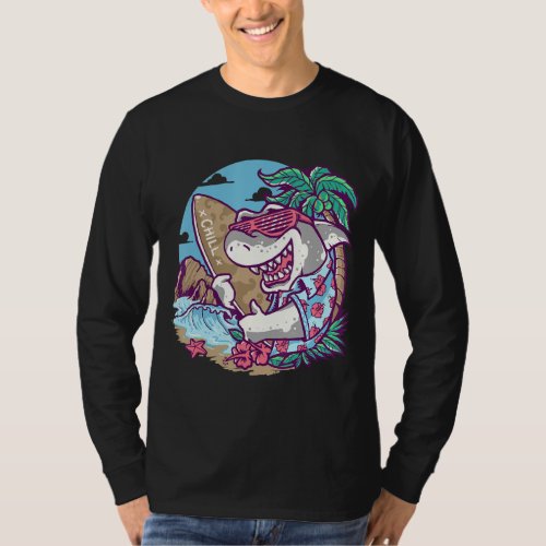Cool Funny Shark Style Wears Sunglasses  Ready To T_Shirt