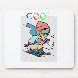 Cool Funny Skier | skiing designs | skiing funny Mouse Pad