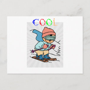 Cool Funny Skier   skiing designs   skiing funny Postcard