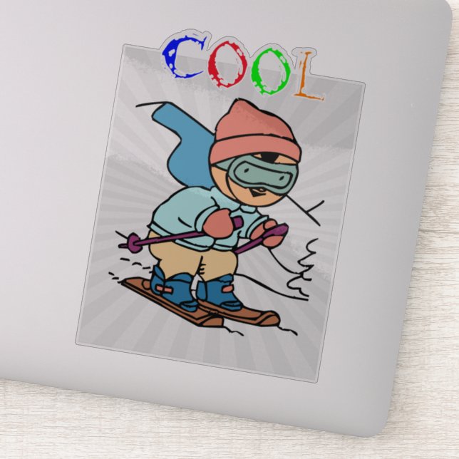 Cool Funny Skier | skiing designs | skiing funny Sticker (Detail)