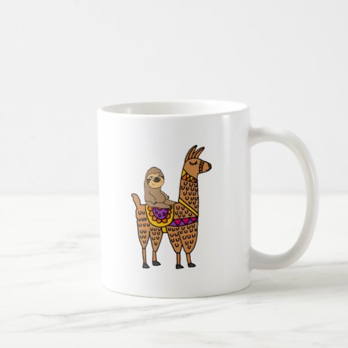 Cool Funny Sloth Riding Llama Coffee Mug