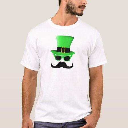 Cool Funny St. Patrick's Day Moustache Top Hat Man