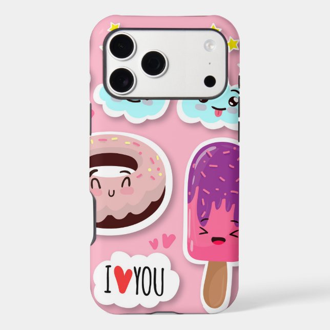 Cool funny stickers iphone case (Back)