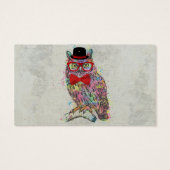 Cool funny trendy colourful watercolours owl (Back)