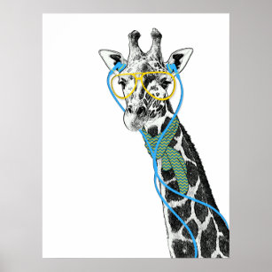 Black And White Giraffe Posters Prints Zazzle