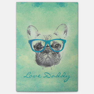 Cool funny trendy vintage French bulldog puppy Post-it Notes