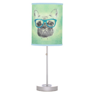 Cool funny trendy vintage French bulldog puppy Table Lamp