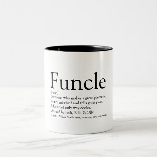 Cool Funny Uncle Funcle Definition Quote Two_Tone Coffee Mug