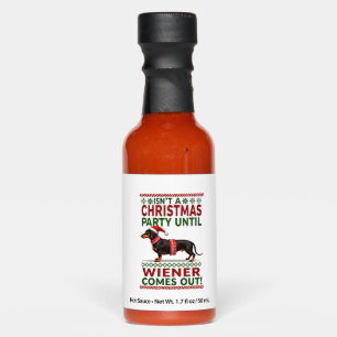 Cool Funny Wiener Dog Christmas Dachshund Holiday  Hot Sauces