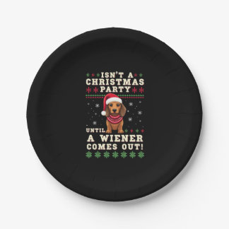 Cool Funny Wiener Dog Christmas Dachshund Holiday  Paper Plates