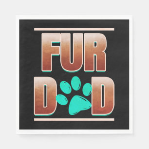 Cool Fur Dad With Cat Paw On Purrsday Napkins