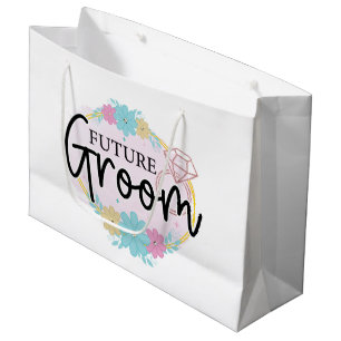 Cool future Groom engagement party Large Gift Bag