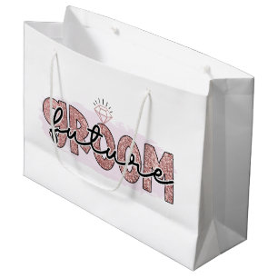 Cool future Groom engagement party  Large Gift Bag