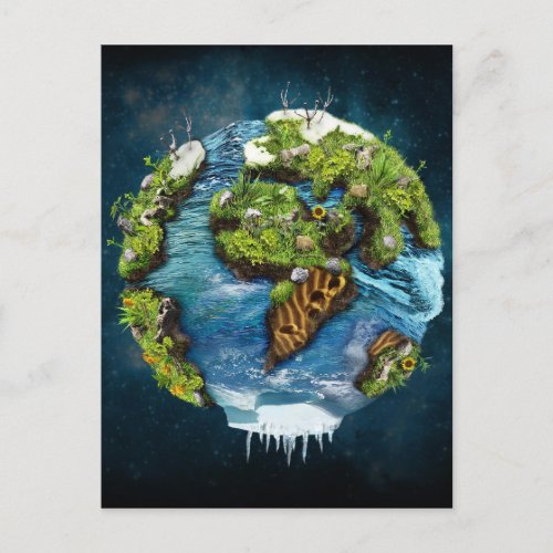 Cool Future Planet Earth Globe Design Postcard