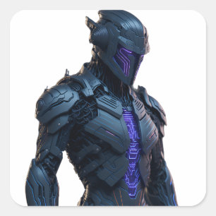 Cool futuristic robot design high quality square sticker