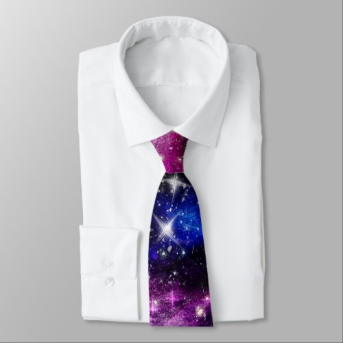 cool galaxy pattern space neck tie 