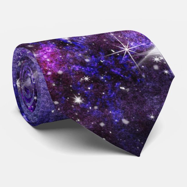 cool galaxy pattern space neck tie (Rolled)