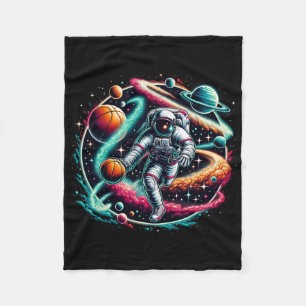 Cool Galaxy Sketll Player Astronaut On Sketll Fleece Blanket