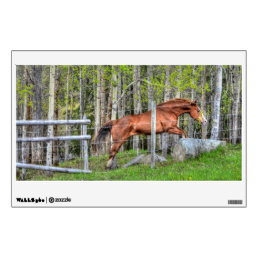 Cool Galloping Chestnut Gelding Ranch Horse Photo Wall Sticker