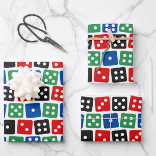 Cool gambling dice pattern party wrapping paper sheets