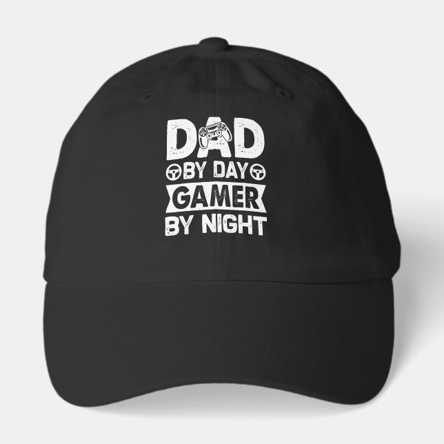 Cool gamer Dad word art  Hat (Front)
