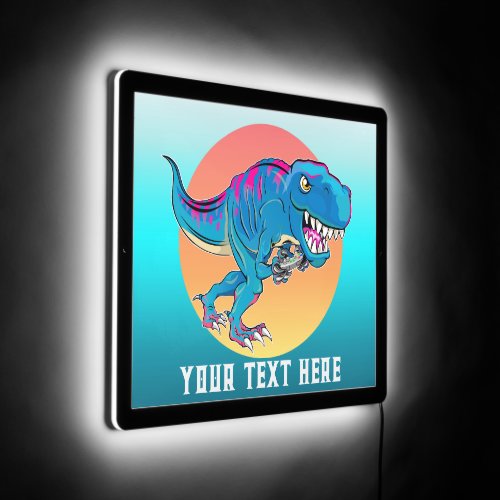 cool gamer dinosaur add text LED sign