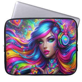Cool gamer girl laptop sleeve