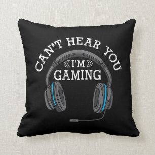 Cool Gamer Headphones Nerd Pro Im Gaming Gift Throw Pillow